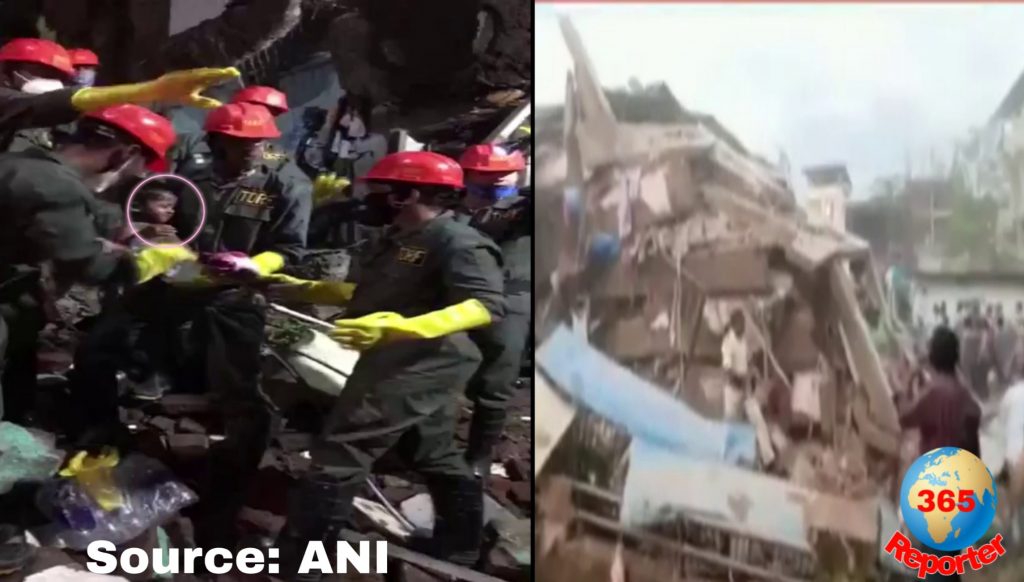 ndrf rescues a baby from collapsed building