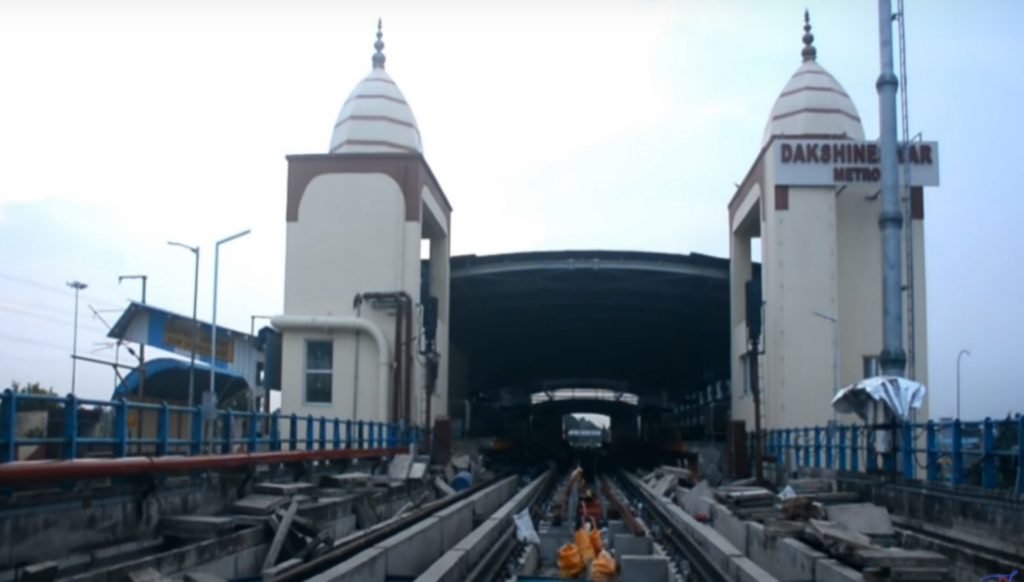 Dakshineswar Metro station looks like a temple