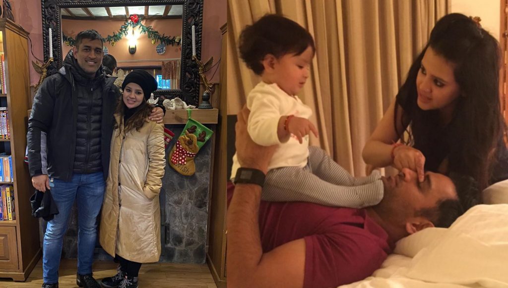 mahendra singh family wife sakshi dhoni and daughter ziva