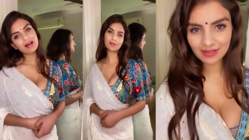 Actress Anveshi Jain goes live by wearing saree and it is so cute