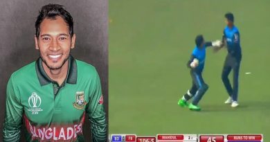 Bangladeshi wicketkeeper Mushfiqur Rahim loses temper and is going to beat his teammate Nasum Ahmed