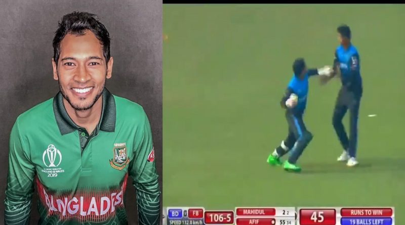 Bangladeshi wicketkeeper Mushfiqur Rahim loses temper and is going to beat his teammate Nasum Ahmed