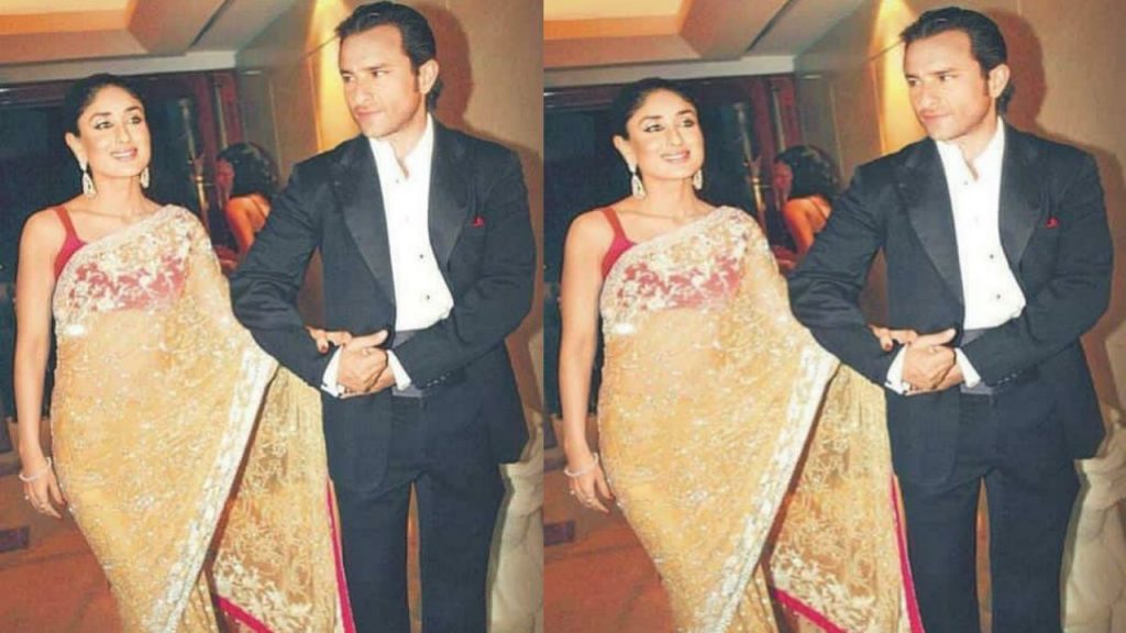 Kareena Kapoor and Saif Ali in a romantic way