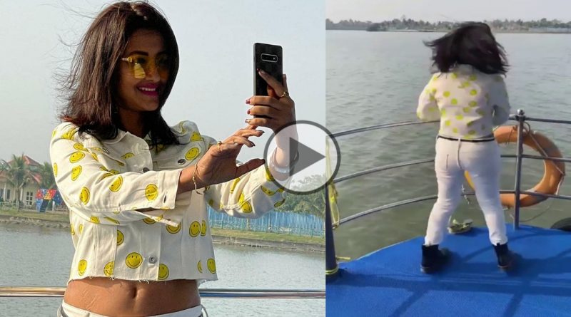 Rachna Banerjee dances on the deck of a yacht