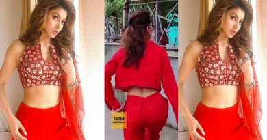Urvashi Rautela goes viral on red Sleeveless dress