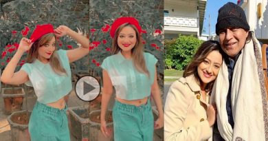 Actress Madalsa Sharma daughter in law of Maha Guru Mithun Chakraborty dances wearing red hat and amuses the fans