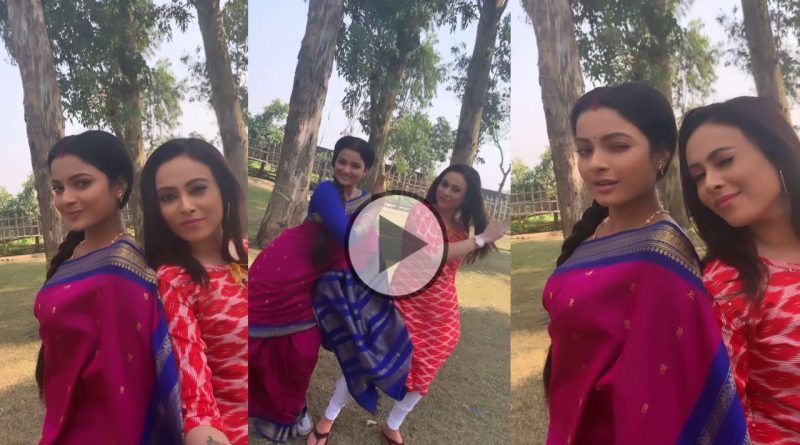 Jibon Sathi actress Pooja Ganguly aka Riddhima and Diya Basu dance on Akhiyon Se Goli Mare and netijens praise it