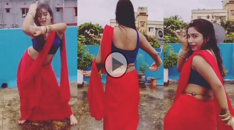 Hot boudi Sanjana Bhadra dances on Raveena Tandon Tip tip Bars Pani song and it goes viral
