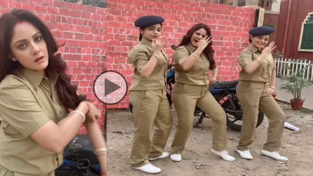 khorkuto serial actress gungun trina dances in police uniform with nonod