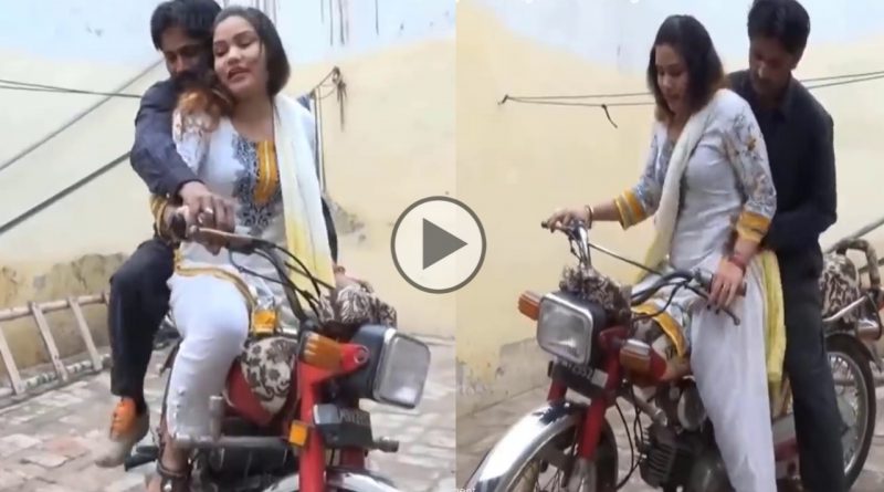 viral video this guy does this with the girl in bike