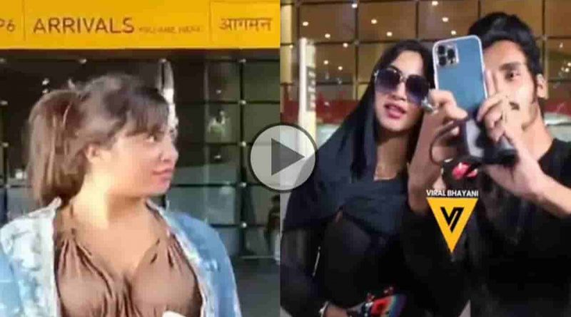 fan does this with arshi khan at airport chumu khelen